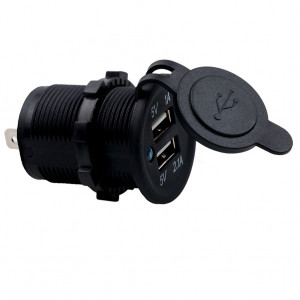 Ugradni Dupli USB Punjač za Auto, Motor i Čamce12V / 24V – Vodootporni - Img 2