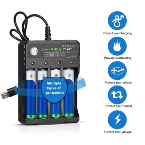 Univerzalni USB Punjač za Li-ion Baterije 18650 (4 Slota) – 3.7V - Img 3