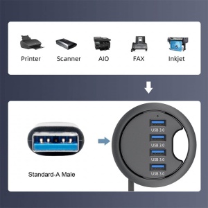 USB 3.0 Hub za ugradnju u sto (Mount-in-Desk) sa 4 porta - 1.5m - Img 4