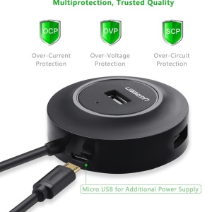 USB hub USB2.0 A M-4xUSB2.0 A F 480Mbps 1.0m crni - Img 5