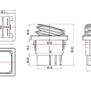 Vodootporni prekidač 30x22mm 16A 250VAC crni - Img 2