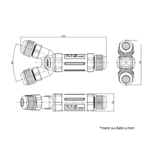 Vodootporni Y konektor za kablove IP68 (3 pina, 16A) 3x2.5mm2 - Img 3