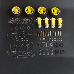 4WD Robot Car Kit Komplet - Šasija za Pametan Robot Automobil sa 4 DC Motora i Enkoderima za Arduino - Img 4
