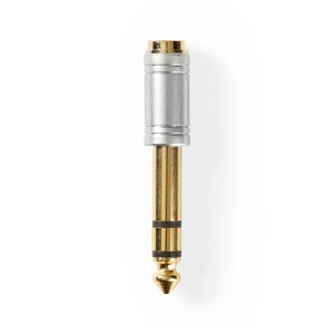 Adapter 6.3mm ST M-3.5mm ST F metalni gold-plated