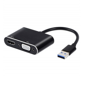 Adapter USB3.0 M-HDMI F+VGA F