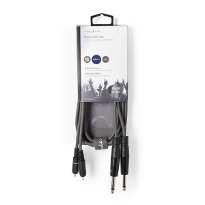 Audio kabl 2x 6.35mm (banana) na 2x RCA (činč) - 3m, metalni konektori - Img 3