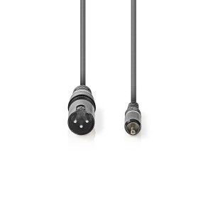Audio kabl XLR muški na 2x RCA muški - 3m, metalni konektori - Img 2