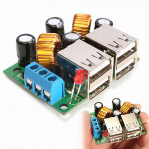 DC-DC Step-Down Konverter 9V-40V na 5V 5A sa 4 USB Porta - Img 2