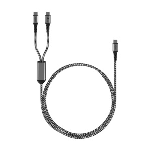 Goobay Dupli USB-C na USB-C Razdelni Kabl za Punjenje 60W Tekstilni - Img 3