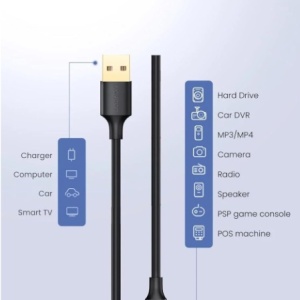 Kabl USB2.0 A M-USB mini 5P M 0.25m - Img 2