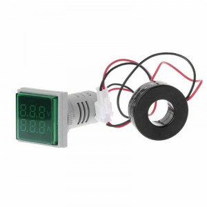 LED ampermetar/voltmetar 22mm zeleni