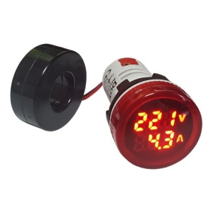 LED ampermetar/voltmetar okrugli crveni