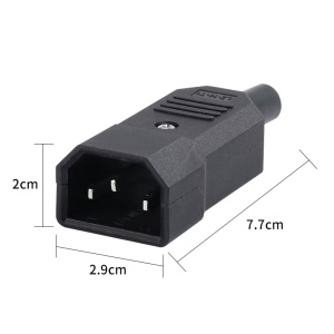 Naponski konektor IEC C14 muški za kabl 10A 250V Crni - Strujni utikač za računar / UPS - Img 7