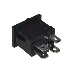 Prekidač 13x19mm 6A 250VAC DPST crveni - Img 3