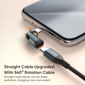Rotirajući USB-C na USB-C Adapter 240W PD – 540° (180°+360°) - Img 4