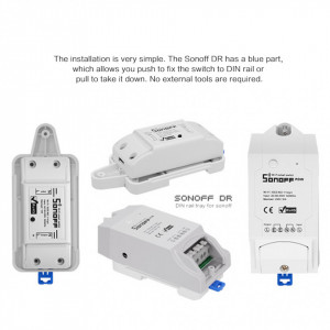 SONOFF DR Nosač za DIN Šinu – Adapter za Pametne Prekidače (Basic/RF/Pow/TH16) - Img 4