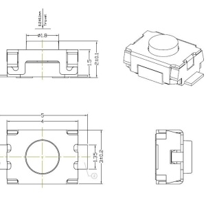 Taster SMD 3x4x2mm - Img 2