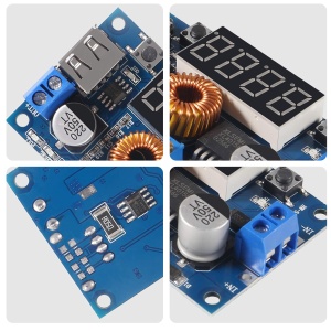 XL4015 DC-DC Step-Down Konverter 5A 75W sa Displejem i USB-om - Img 3