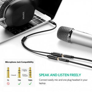Adapter 2x3.5mm stereo ženski-3.5mm 4-polni muški - Img 3