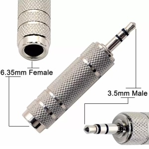 Adapter 3.5mm ST M-6.3mm ST F metalni - Img 3