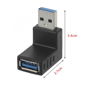 Adapter USB3.0 A M-USB3.0 A F ugaoni 90 - Img 2