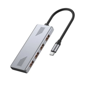 Aluminijumski USB-C Hub sa 4 USB 3.2 Porta 10Gbps - Brzi Razdelnik za Laptop i PC