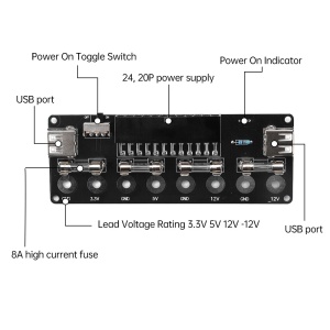 ATX Adapter Razvodna Ploča za Laboratorijsko Napajanje (3.3V, 5V, 12V) - Modul za Računarsko Napajanje ATX / SFX / FLEX sa USB i Banana Priključcima - Img 6