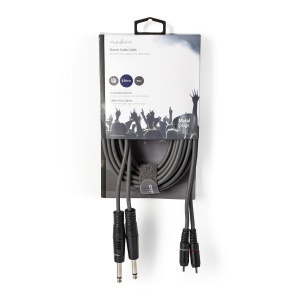 Audio kabl 2x 6.35mm džek (muški) na 2x RCA činč (muški) - 5m - Img 3