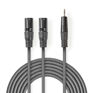 Balansirani Audio Kabl 2x XLR muški na 3.5mm stereo džek - 3m