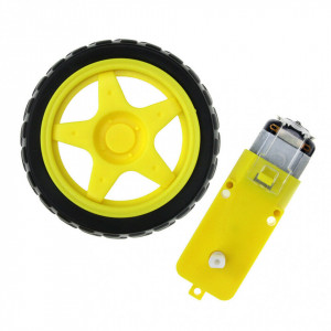 DC Motor sa reduktorom i točkom 3-6V (TT motor) za Arduino i robotiku - Img 4