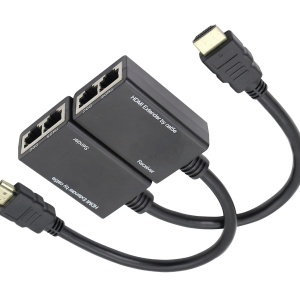 HDMI Extender produživač preko mrežnog kabla (Cat5e / Cat6) do 30m pasivni (komplet predajnik i prijemnik)
