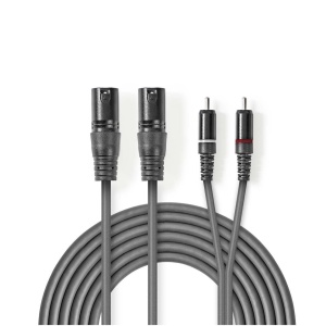 Kabl 2xXLR 3P M-2xRCA M 3.0m