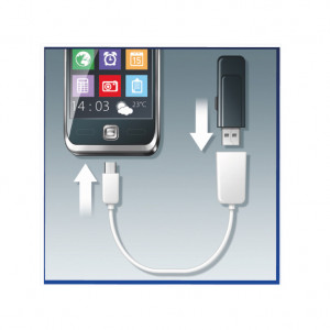 Kabl USB2.0 A ženski-mikro USB B muški crni 0.16m - Img 2