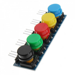 Komplet Arduino taster modula 12x12mm – 5 komada (Mix boja) - Img 5