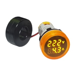 LED ampermetar/voltmetar okrugli žuti