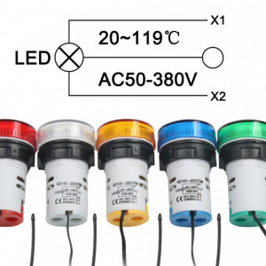 LED termometar 22mm zeleni - Img 2