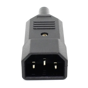 Naponski konektor IEC C14 muški za kabl 10A 250V Crni - Strujni utikač za računar / UPS - Img 4