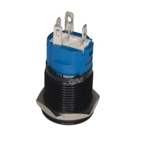 Prekidač metalni crni 16mm sa LED svetlom crveni Angel Eye 12VDC - Img 2