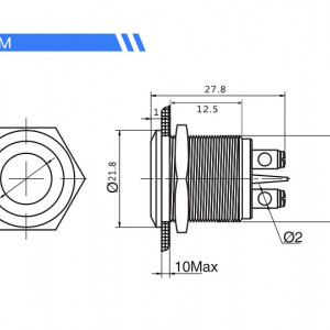 Signalna LED sijalica 19mm 230VAC žuta - Img 4