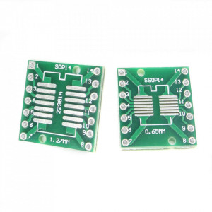 SMD na DIP Adapter Pločica SOP14 / SSOP14 (1.27mm / 0.65mm) - Img 4