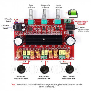 Stereo audio pojačalo 2x50W+100W XH-M139 - Img 7