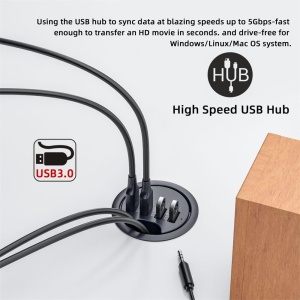 USB 3.0 Hub za ugradnju u sto (Mount-in-Desk) sa 4 porta - 1.5m - Img 8