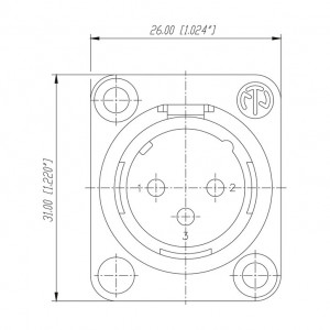 XLR M 3P ugradni NC3MDL1 - Img 2