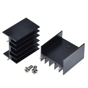 Aluminijumski hladnjak za TO220 tranzistore sa pinovima 25x24x16mm - Crni - Img 1