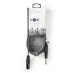 Audio kabl XLR ženski na 6.35 mm mono džek - 3m, metalni konektori - Img 3