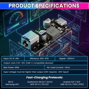 DC-DC Modul Brzi Punjač 65W USB Type-C PD 3.1 QC 4.0 (8V-30V) - Img 7