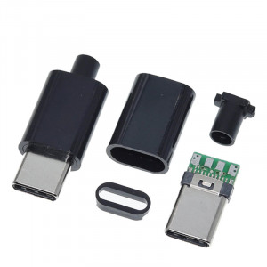 DIY USB Type-C Muški Konektor sa Kućištem za Lemljenje i Popravku Kablova - 24-Pin sa PCB Pločicom i Kućištem - Img 4