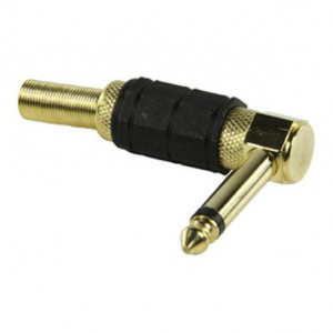 Klink konektor 6.3mm MO M pozlaćeni ugaoni crni