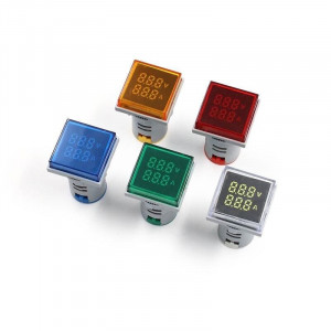 LED ampermetar/voltmetar 22mm beli - Img 5