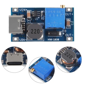 MT3608 DC-DC Step-Up Pretvarač Napona sa USB-C 2A (5V-28V) - Podesivi Boost Modul - Img 3